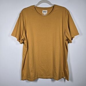 Pact Mustard Yellow Organic Cotton Short Sleeve Crew Neck T-Shirt Tee Size XL